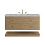 Allamari 48" Single Vanity, Dune Mist w/ 3 CM Victorian Silver Top w/FreePower Wireless Charger