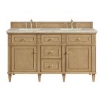 Lorelai 60" Double Vanity, Light Natural Oak, w/ 3 CM Tajnar Eclos Top w/FreePower Wireless Charger