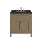 Chicago 30" Single Vanity, Walnut Whisper, w/ 3 CM Phantome Eclos Top
