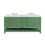 Breckenridge 72" Double Vanity, Smokey Celadon w/ 3 CM Victorian Silver Top w/FreePower Wireless Charger