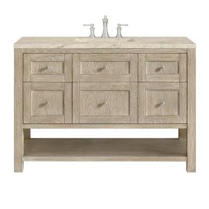 Breckenridge 48" Single Vanity, Whitewashed Oak, w/ 3 CM Tajnar Eclos Top w/FreePower Wireless Charger