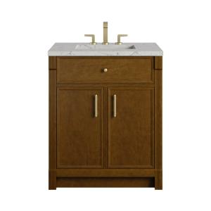 Bellshire 30" Single Vanity, Honey Oak w/ 3 CM Eternal Jasmine Pearl Silestone Top