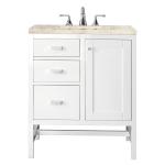 Addison 30" Single Vanity, Glossy White, w/ 3 CM Tajnar Eclos Top