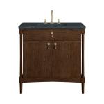 Kinnsden 36" Single Vanity, Sable Oak w/ 3 CM Charcoal Soapstone Silestone Top