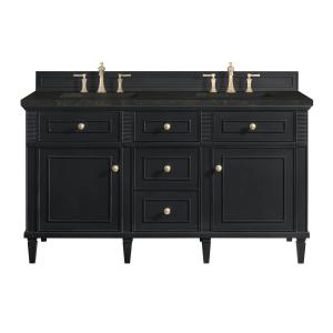 Lorelai 60" Double Vanity, Black Onyx, w/ 3 CM Phantome Eclos Top