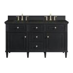 Lorelai 60" Double Vanity, Black Onyx, w/ 3 CM Phantome Eclos Top