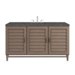Portland 60IN Single Vanity Whitewashed Walnut w/ 3 CM Parisien Bleu Silestone Top
