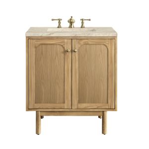Laurent 30" Single Vanity, Light Natural Oak, w/ 3 CM Tajnar Eclos Top