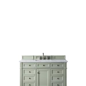 Brittany 48" Single Vanity, Sage Green w/ 3 CM Eternal Jasmine Pearl Silestone Top w/FreePower Wireless Charger