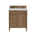 Brittany 30" Single Vanity, Pecan w/ 3 CM Ethereal Noctis Silestone Top