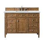 Brittany 48" Single Vanity, Saddle Brown w/ 3 CM Ethereal Noctis Silestone Top w/FreePower Wireless Charger