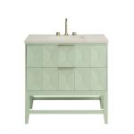Emmeline 36" Single Vanity, Pistachio, w/ 3 CM Siberian Silestone Top