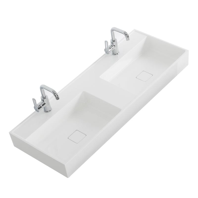 Aquamoon Cronos Integrated Countertop White Square Sink