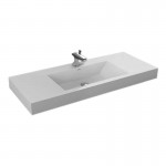 Aquamoon Maya Integrated Countertop White Square Sink