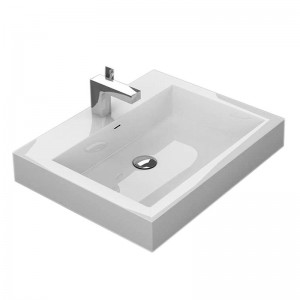 Aquamoon Venice Integrated Countertop White Square Sink