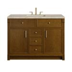 Bellshire 48" Single Vanity, Honey Oak w/ 3 CM Tajnar Eclos Top w/FreePower Wireless Charger