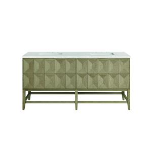 Emmeline 72" Double Vanity, Pebble Oak w/ 3 CM Eternal Jasmine Pearl Top