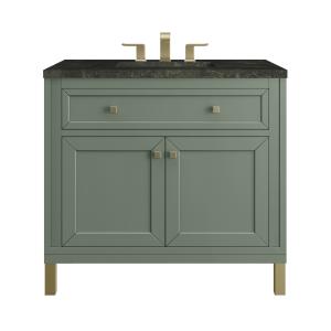 Chicago 36" Single Vanity, Smokey Celadon, w/ 3 CM Phantome Eclos Top