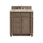 Bristol 30" Single Vanity, Whitewashed Walnut, w/ 3 CM Tajnar Eclos Top