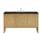 Hudson 60" Single Vanity, Light Natural Oak, w/ 3 CM Phantome Eclos Top
