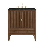 Myrrin 30" Single Vanity, Mid-Century Walnut w/ 3 CM Phantome Eclos Top