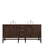 Addison 72" Double Vanity, Mid-Century Acacia w/ 3 CM Eternal Marfil Silestone Top