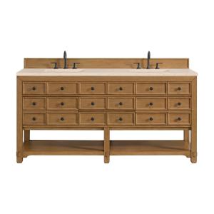 Malibu 72" Double Vanity, Amber Birch w/ 3 CM Eternal Marfil Top