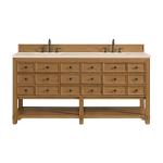Malibu 72" Double Vanity, Amber Birch w/ 3 CM Eternal Marfil Top