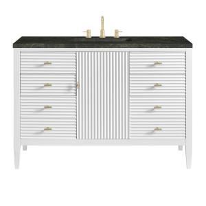 Myrrin 48" Single Vanity, Bright White, w/ 3 CM Phantome Eclos Top