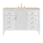 Myrrin 48" Single Vanity, Bright White, w/ 3 CM Tajnar Eclos Top w/FreePower Wireless Charger