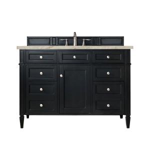 Brittany 48" Single Vanity, Black Onyx, w/ 3 CM Tajnar Eclos Top w/FreePower Wireless Charger