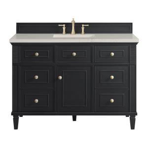Lorelai 48" Single Vanity, Black Onyx, w/ 3 CM Siberian Silestone Top