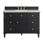 Lorelai 48" Single Vanity, Black Onyx, w/ 3 CM Siberian Silestone Top w/FreePower Wireless Charger