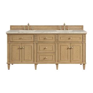 Lorelai 72" Double Vanity, Light Natural Oak, w/ 3 CM Tajnar Eclos Top