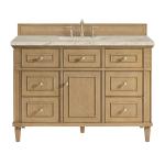 Lorelai 48" Single Vanity, Light Natural Oak, w/ 3 CM Tajnar Eclos Top w/FreePower Wireless Charger