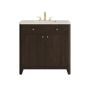 Gracyn 36" Single Vanity, Sable, w/ 3 CM Siberian Silestone Widespread Top