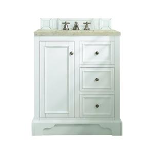 De Soto 30" Single Vanity, Bright White, w/ 3 CM Tajnar Eclos Top