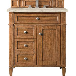 Brittany 30" Single Vanity, Saddle Brown, w/ 3 CM Tajnar Eclos Top