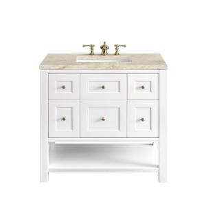 Breckenridge 36" Single Vanity, Bright White, w/ 3 CM Tajnar Eclos Top