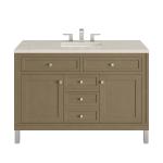 Chicago 48" Single Vanity, Walnut Whisper, w/ 3 CM Siberian Silestone Top