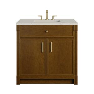 Bellshire 36" Single Vanity, Honey Oak w/ 3 CM Siberian Silestone Top