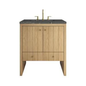 Hudson 30" Single Vanity, Light Natural Oak w/ 3 CM Parisien Bleu Silestone Top