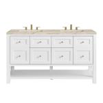 Breckenridge 60" Double Vanity, Bright White, w/ 3 CM Tajnar Eclos Top