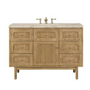 Laurent 48" Single Vanity, Light Natural Oak, w/ 3 CM Tajnar Eclos Top