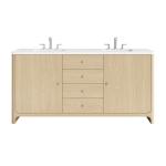 Gracyn 72" Double Vanity, Coastal Driftwood, w/ 3 CM White Zeus Quartz Widespread Top