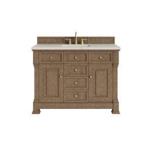 Brookfield 48" Single Vanity, Pecan, w/ 3 CM Siberian Silestone Top w/FreePower Wireless Charger