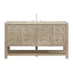 Breckenridge 60" Single Vanity, Whitewashed Oak, w/ 3 CM Tajnar Eclos Top