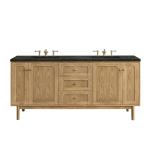 Laurent 72" Double Vanity, Light Natural Oak, w/ 3 CM Phantome Eclos Top