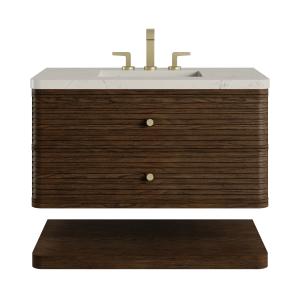Allamari 36" Single Vanity, Sable w/ 3 CM Siberian Silestone Top