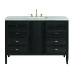 Myrrin 48" Single Vanity, Carbon Oak w/ 3 CM Eternal Jasmine Pearl Silestone Top w/FreePower Wireless Charger